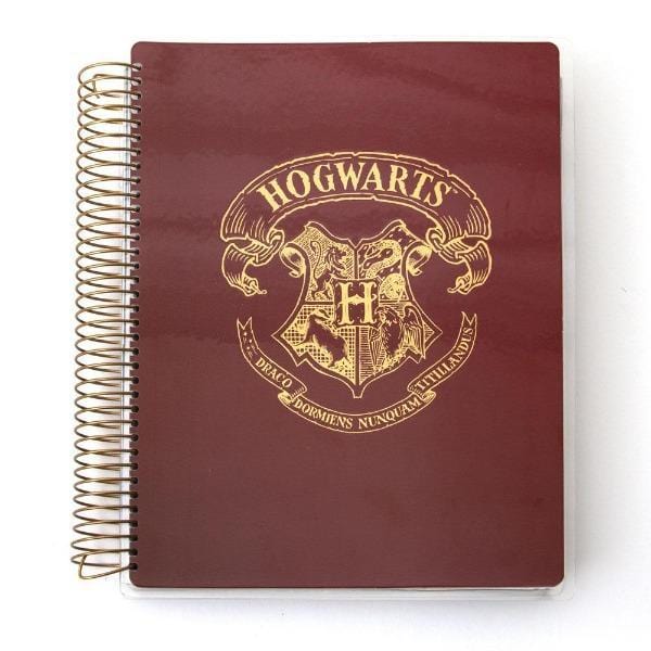 Harry Potter Hogwarts crest weekly planner in red with gold foil