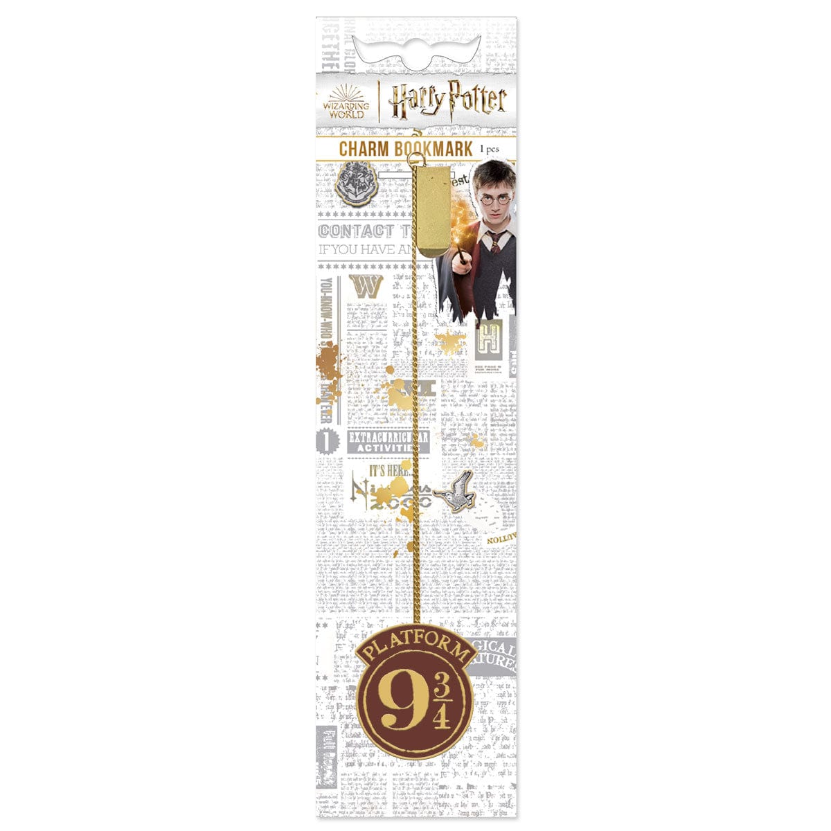 Charm bookmark with metal Platform 9 3/4 pendant
