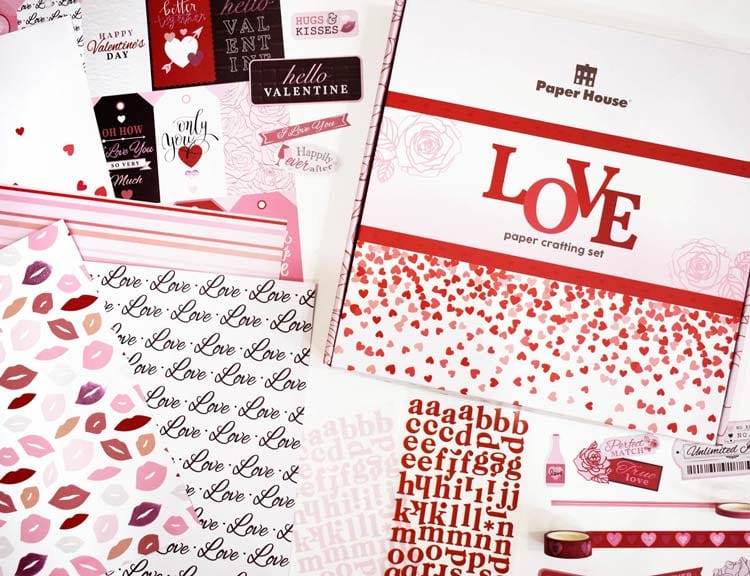 Craft kit with patterned papers, die-cuts and embellishments