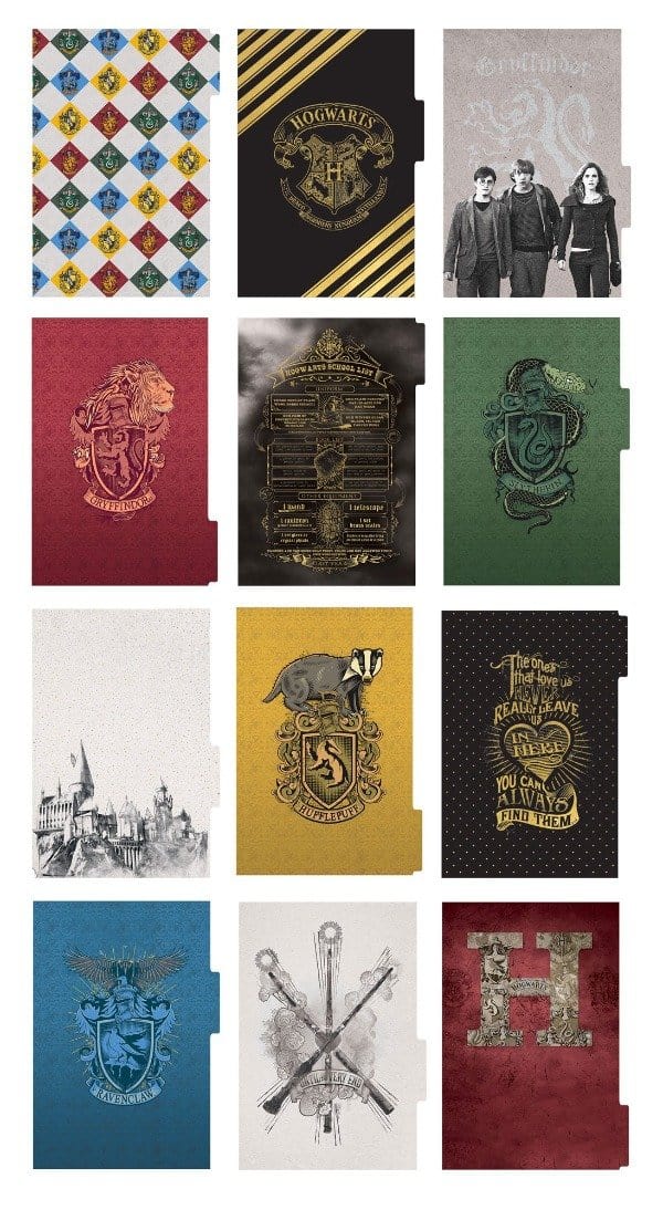 Mini planner dividers with Harry Potter crests and characters
